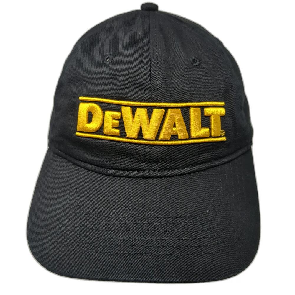 DeWalt Baseball Cap Black One Size Guaranteed Tough Cotton Slideback Hat